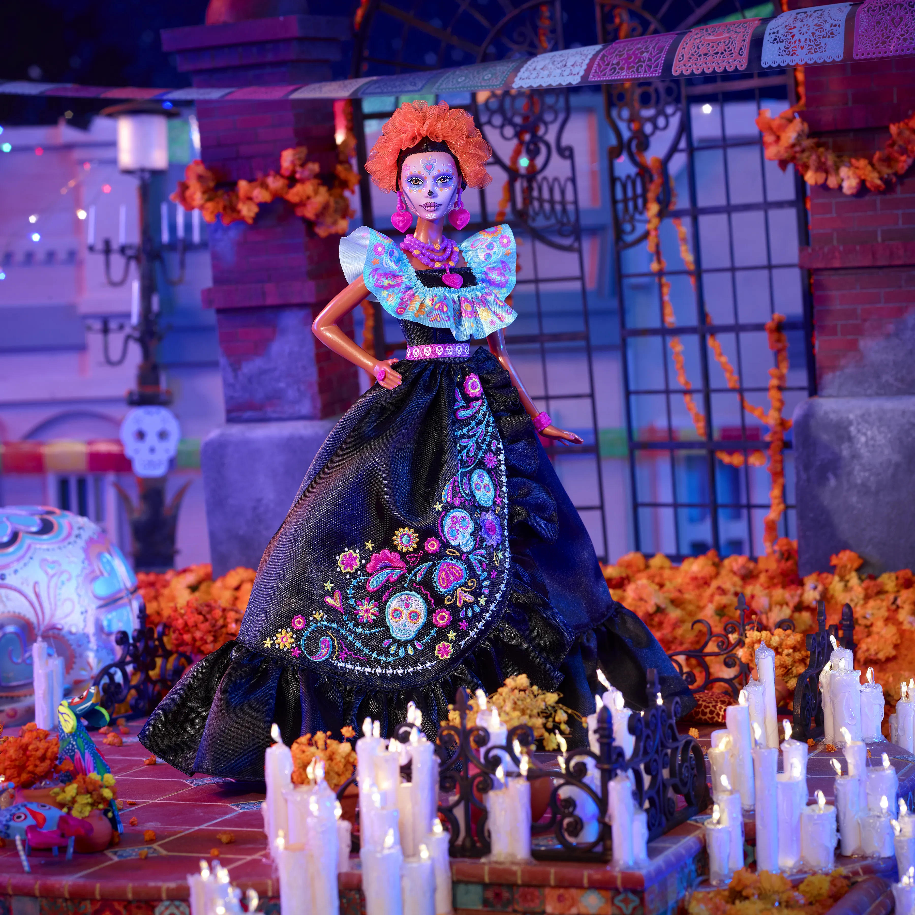 Mattel Barbie Signature D&iacute;a de Muertos 2024 - Collector's Doll in Ruffled Black Dress