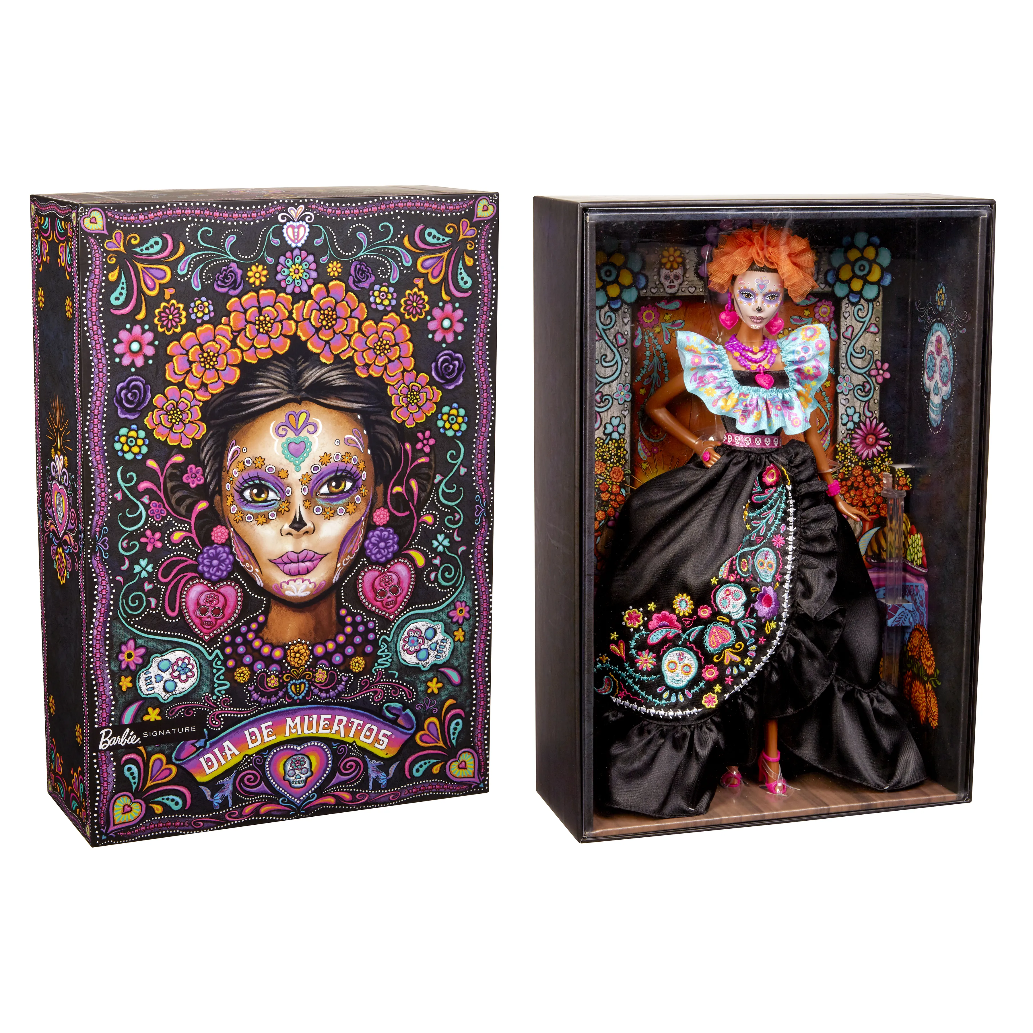 Mattel Barbie Signature D&iacute;a de Muertos 2024 - Collector's Doll in Ruffled Black Dress
