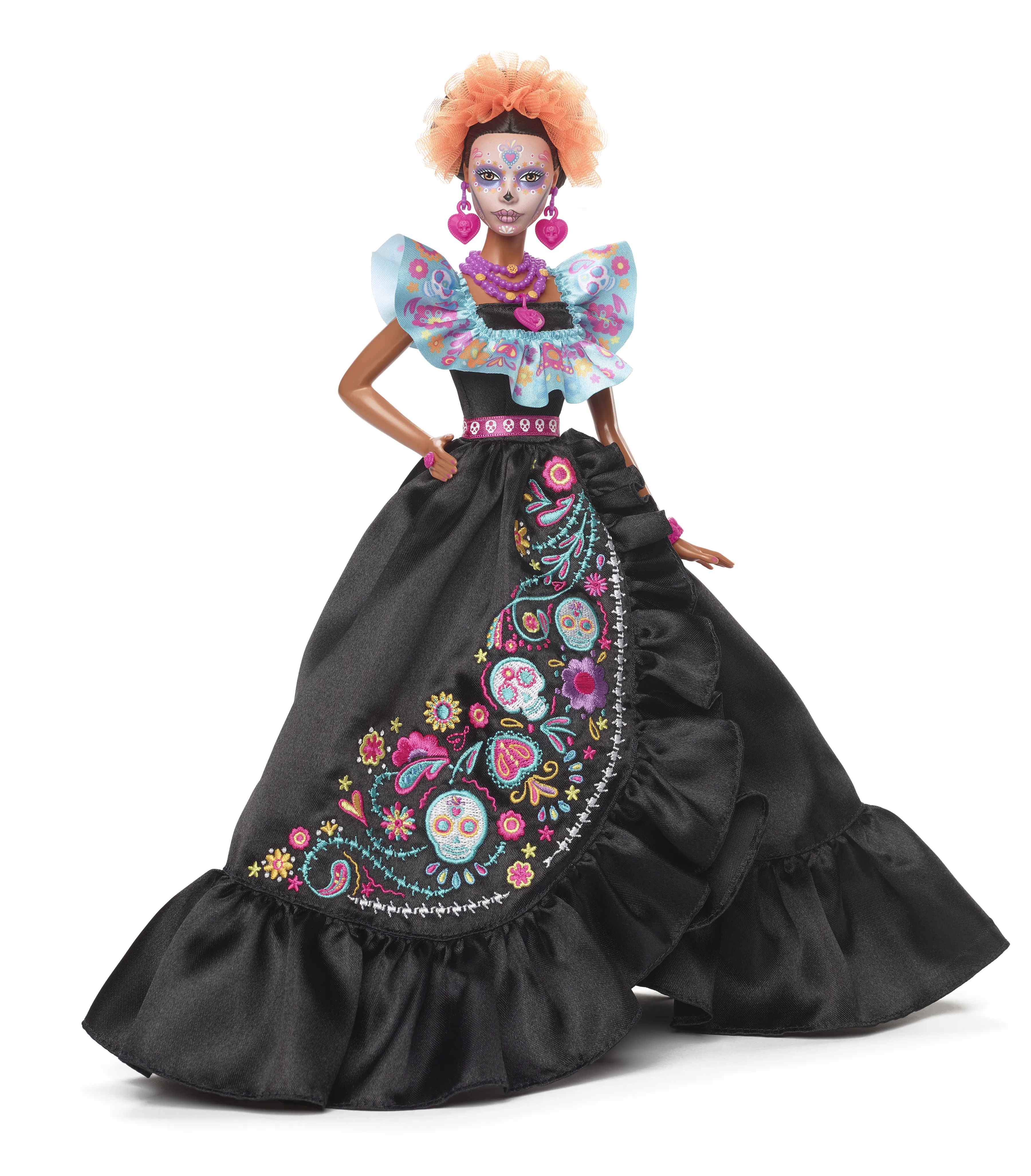 Mattel Barbie Signature D&iacute;a de Muertos 2024 - Collector's Doll in Ruffled Black Dress