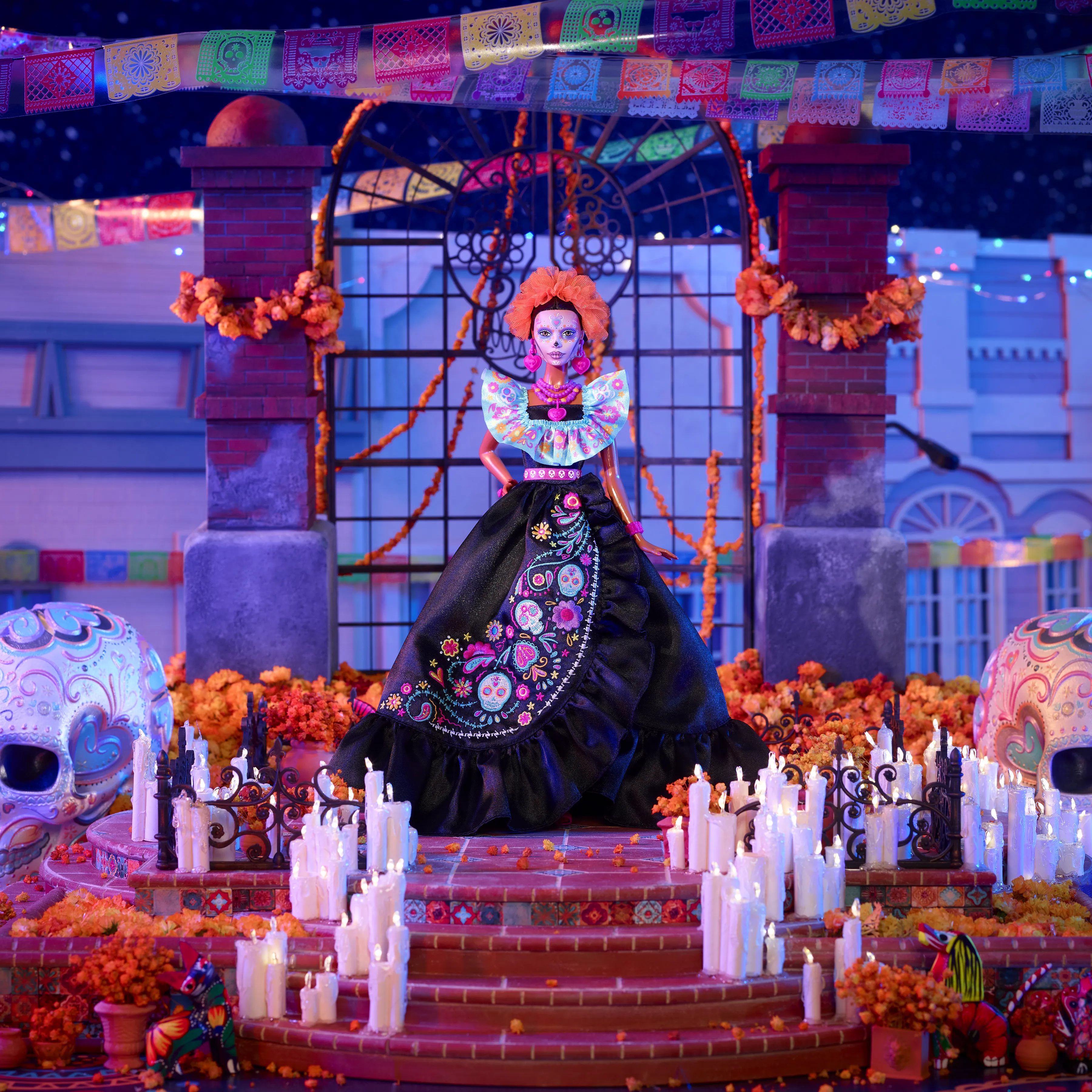 Mattel Barbie Signature D&iacute;a de Muertos 2024 - Collector's Doll in Ruffled Black Dress