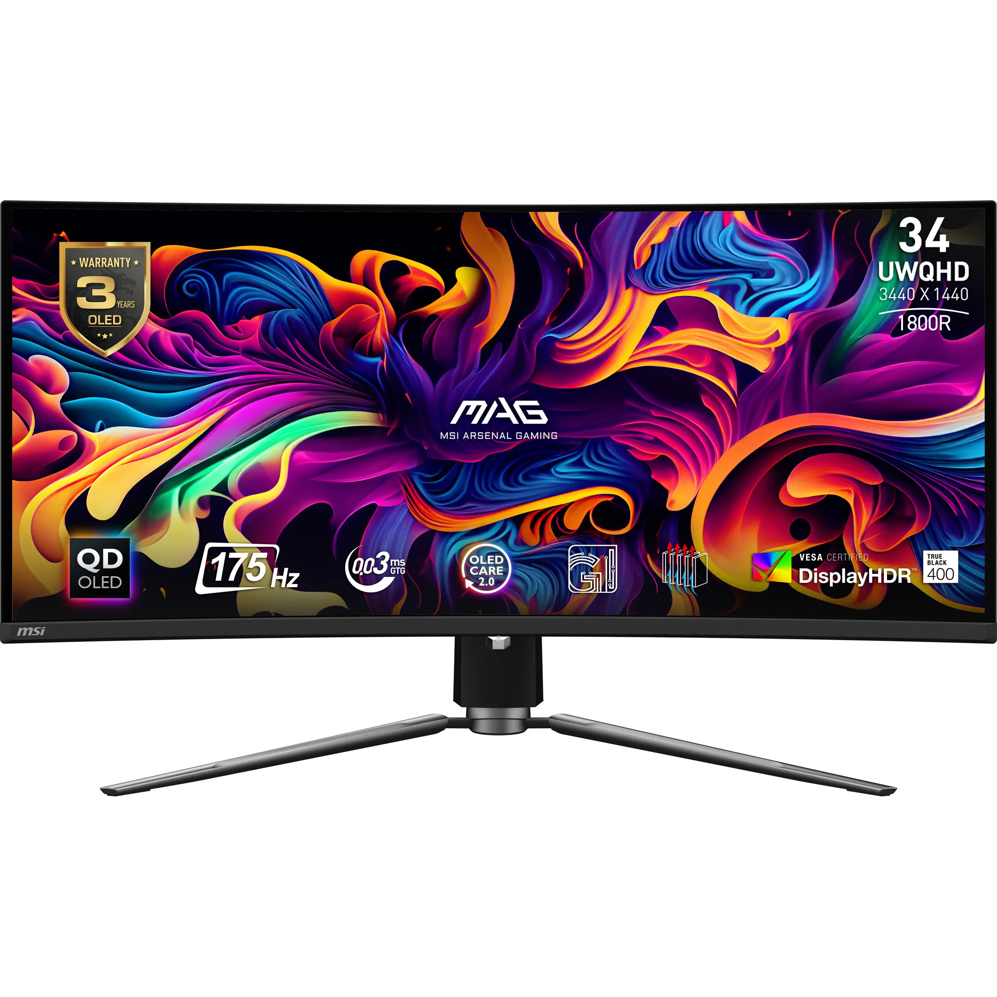 MSI 34" MAG 341CQP UWQHD, OLED -pelinäyttö