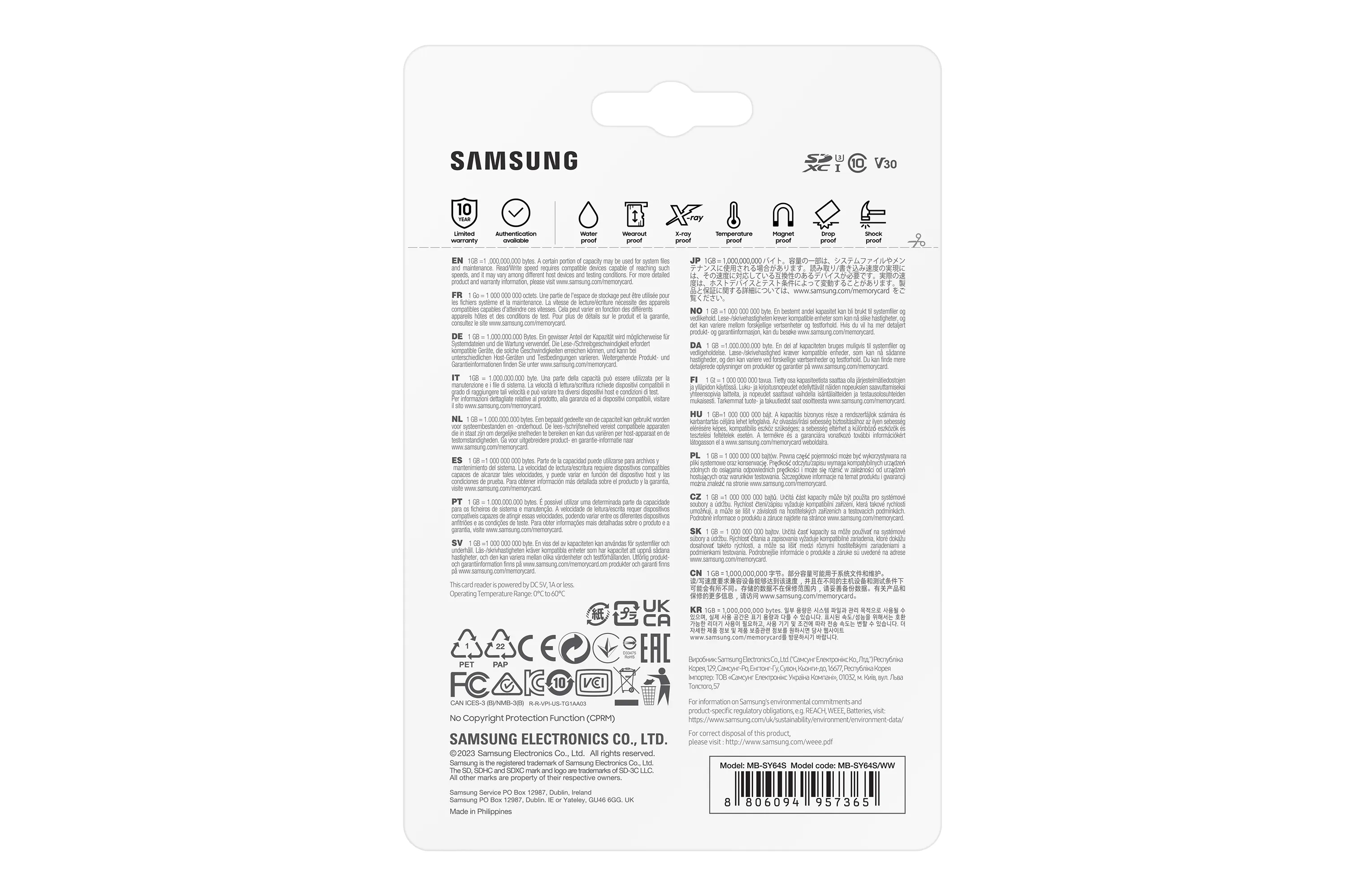 Samsung PRO Ultimate 64 GB SDXC UHS-I U3 V30 kort, vit