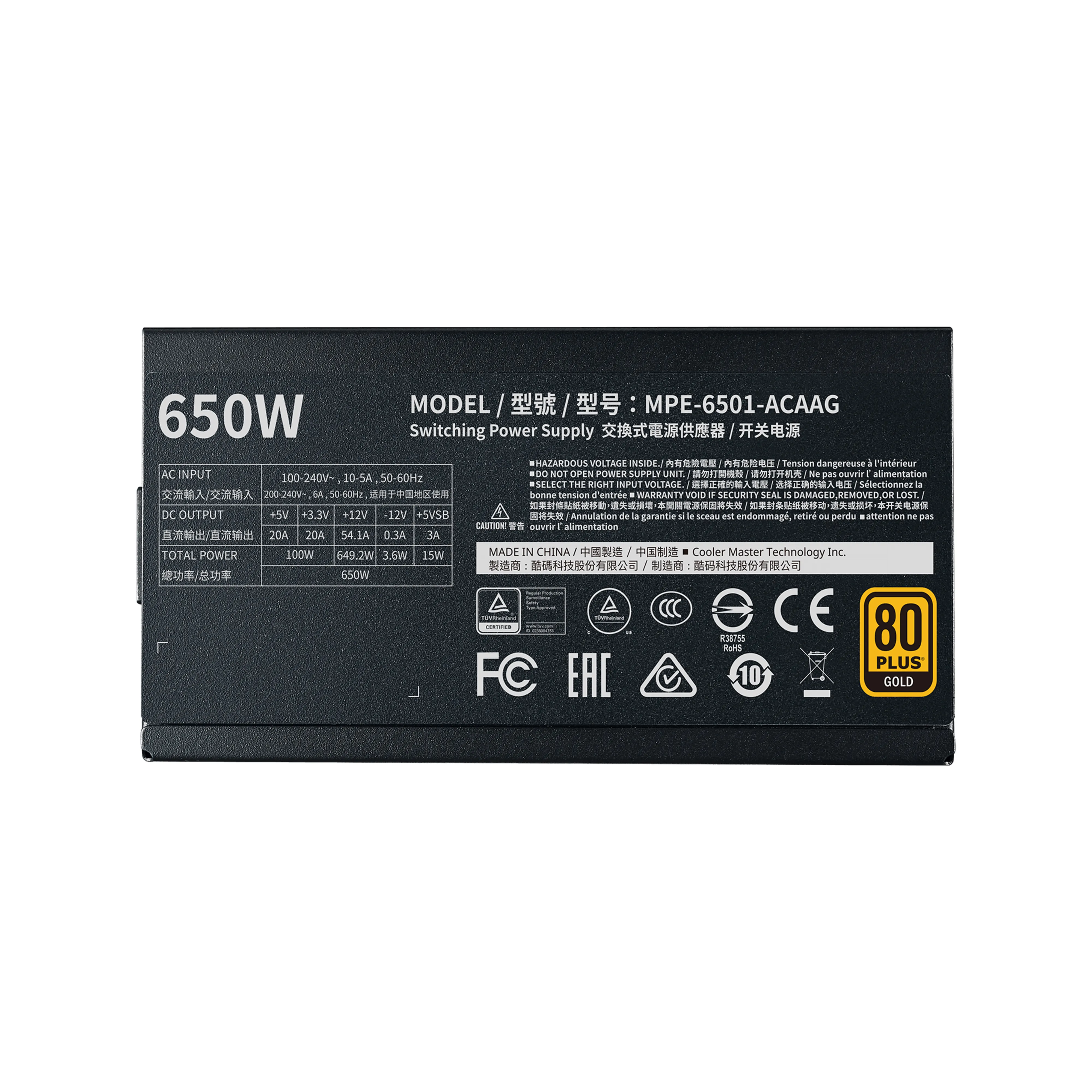 Cooler Master MWE V2 Gold 650W - Power supply, 80 Plus Gold