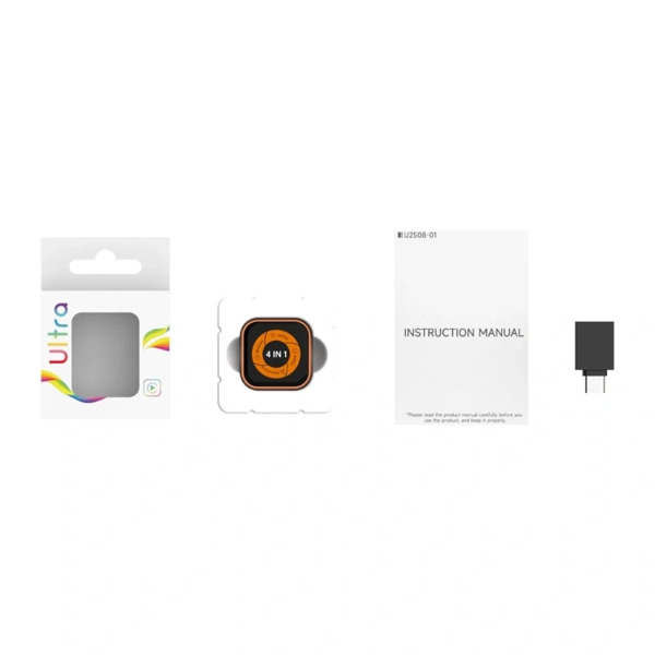 CARLINKIT Mini Ultra 6 4-in-1 Wireless CarPlay and Android Auto Adapter, Black and Orange