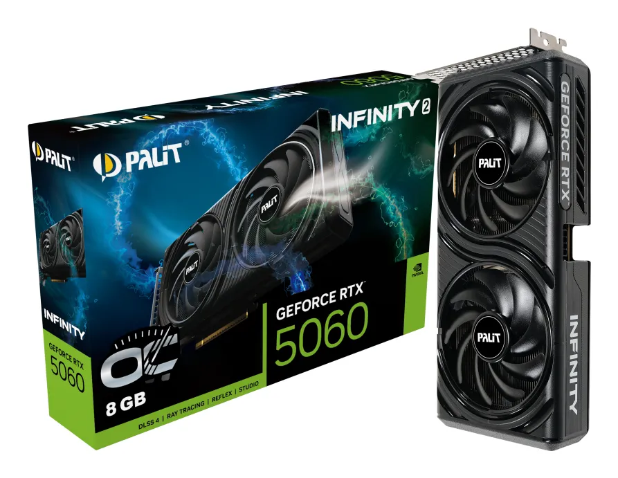 Palit GeForce RTX 5060 Infinity 2 8 Gt OC -näytönohjain Palit GeForce RTX 5060 Infinity 2 8 Gt OC -näytönohjain