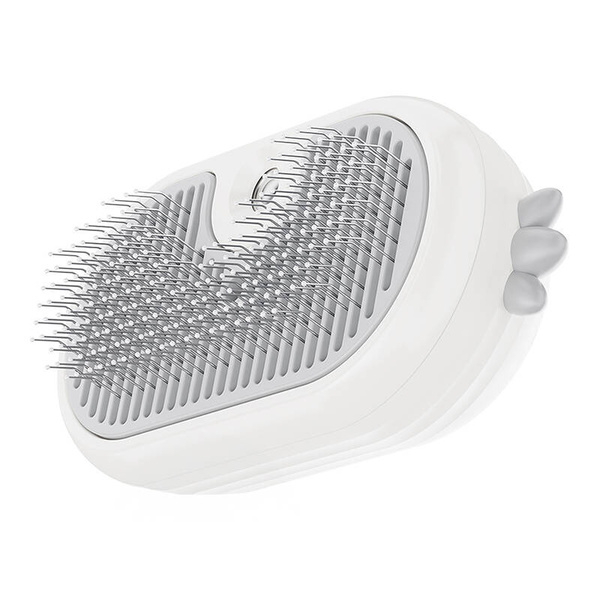 ROJECO Cat and Dog Steam Grooming Brush with Massage Function, White