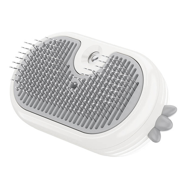 ROJECO Cat and Dog Steam Grooming Brush with Massage Function, White