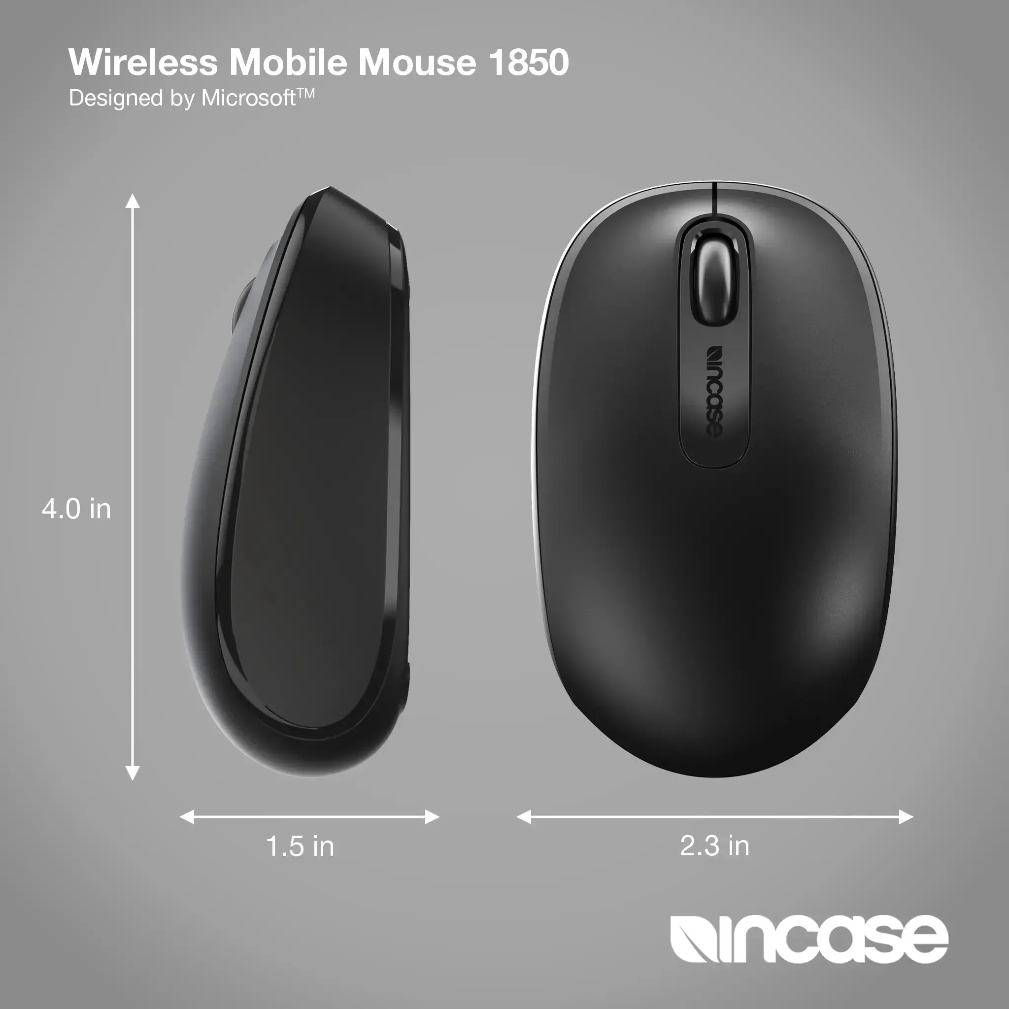 Microsoft Mobile Mouse 1850 Wireless Mouse, Black