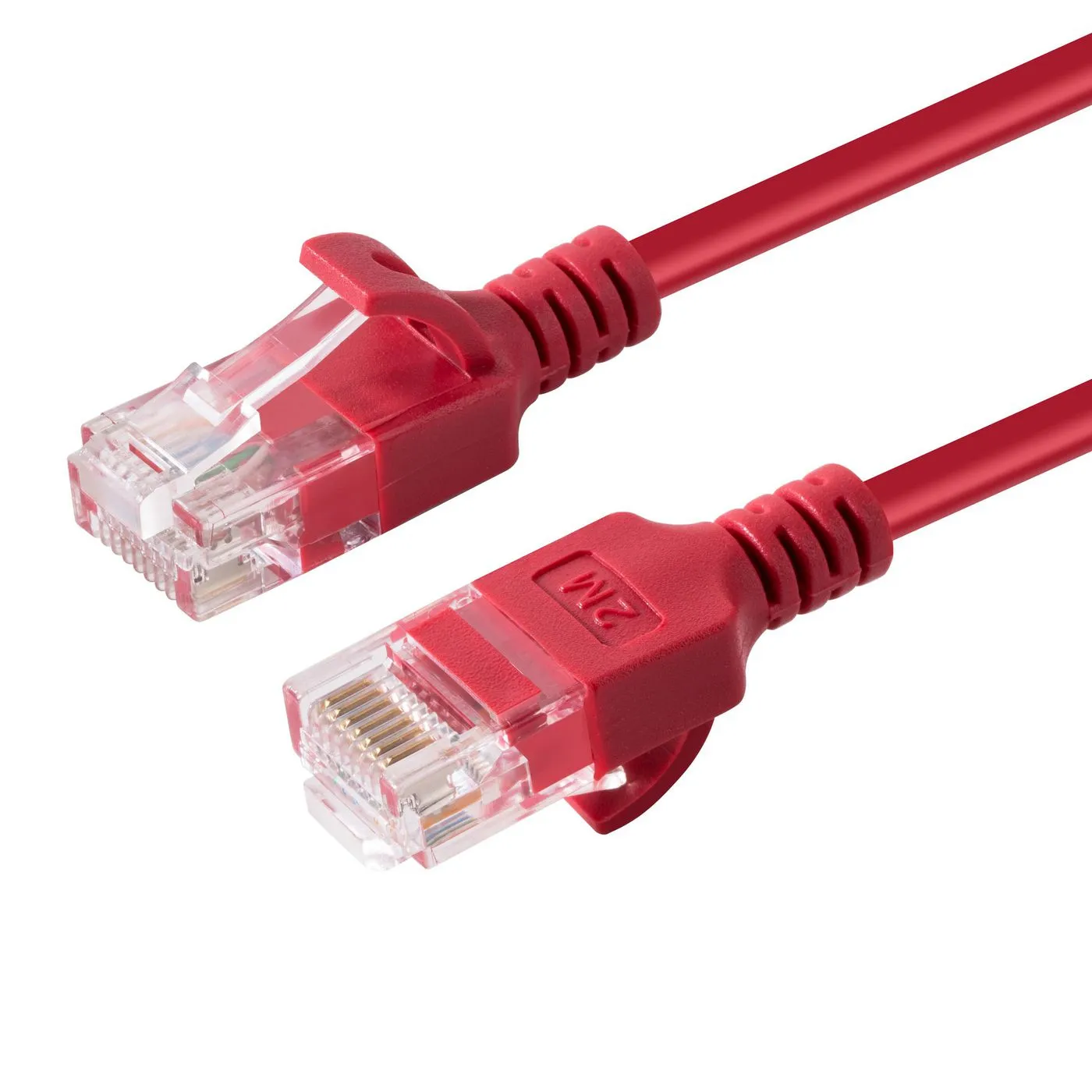 MicroConnect Cat6a U/UTP RJ45 0.15m n&auml;tverkskabel, r&ouml;d