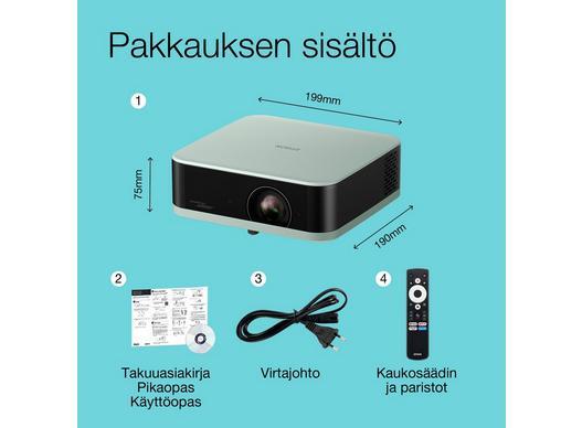 Epson Lifestudio Pop EF-61G Google TV 3LCD Full HD 700 ANSI lm -kannettava LED-projektori, j&auml;&auml;nvihre&auml;