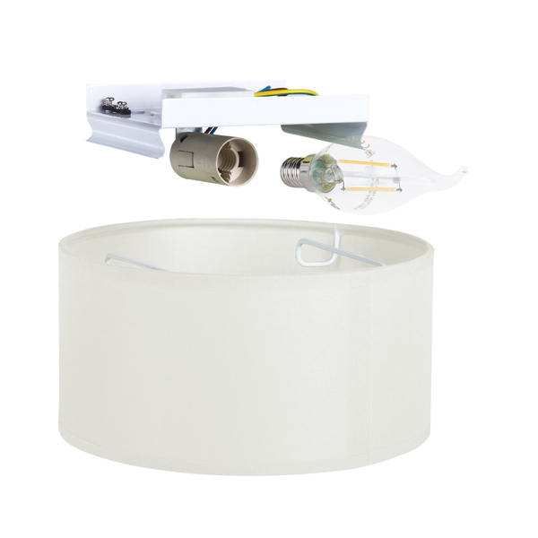 Smartwares Taklampa Textil &Oslash;20cm Vit