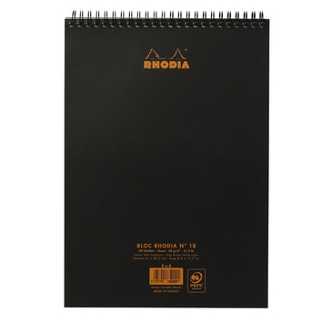 Rhodia NotePad wire black A4 squared