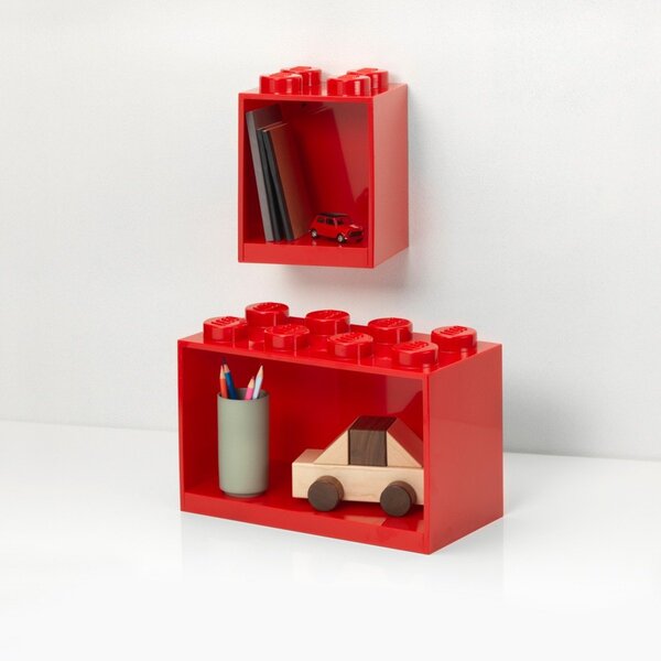 Room Copenhagen LEGO Regal Brick Shelf 8+4, Set 41171730 (red, 2 shelves)
