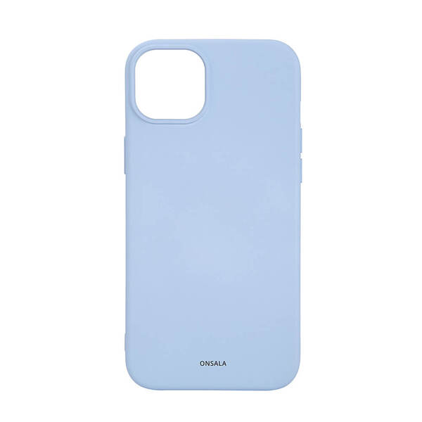 Onsala Sil Touch Recycled MagSeries iPhone 15 Plus - back cover, light blue