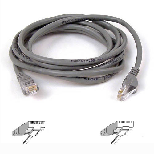 Belkin - Kytkent&auml;kaapeli - RJ-45 (uros) to RJ-45 (uros) - 15 m - CAT 5e - molded, snagless - harmaa malleihin Omniview SMB 1x16, SMB 1x8, OmniView SMB CAT5 KVM