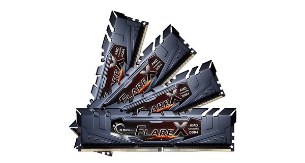 G.Skill Flare X AMD 64GB (4 x 16GB) DDR4 3200MHz, CL14 - memory, Black