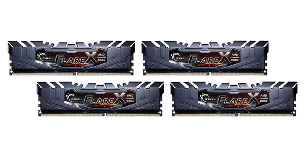 G.Skill Flare X AMD 64GB (4 x 16GB) DDR4 3200MHz, CL14 - memory, Black