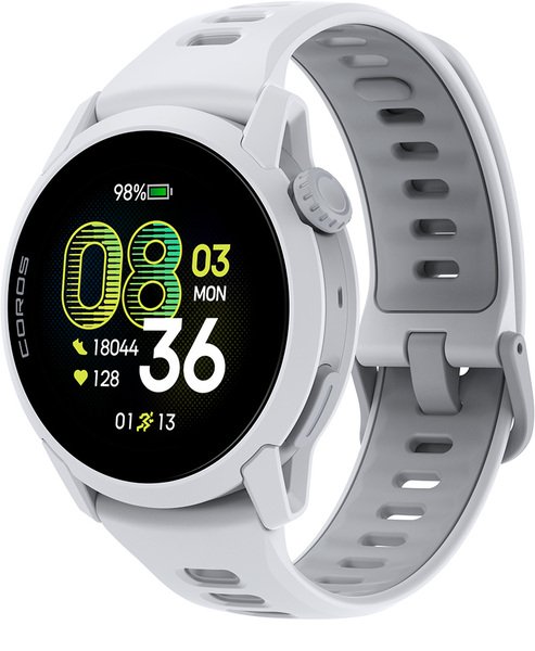 Coros PACE 4 -urheilukello, silikoniranneke, valkoinen