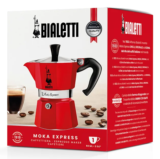 Bialetti Moka Express - espressomachine, red, 1 cup