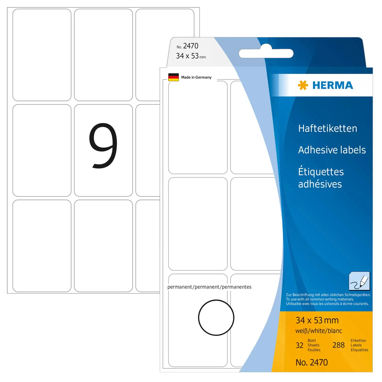Herma label manual 34x53 white (288)