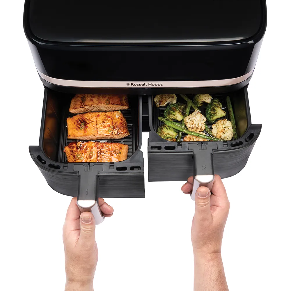 Airfryer Satisfry Dual Basket - airfryer, Black, 2x4.5l