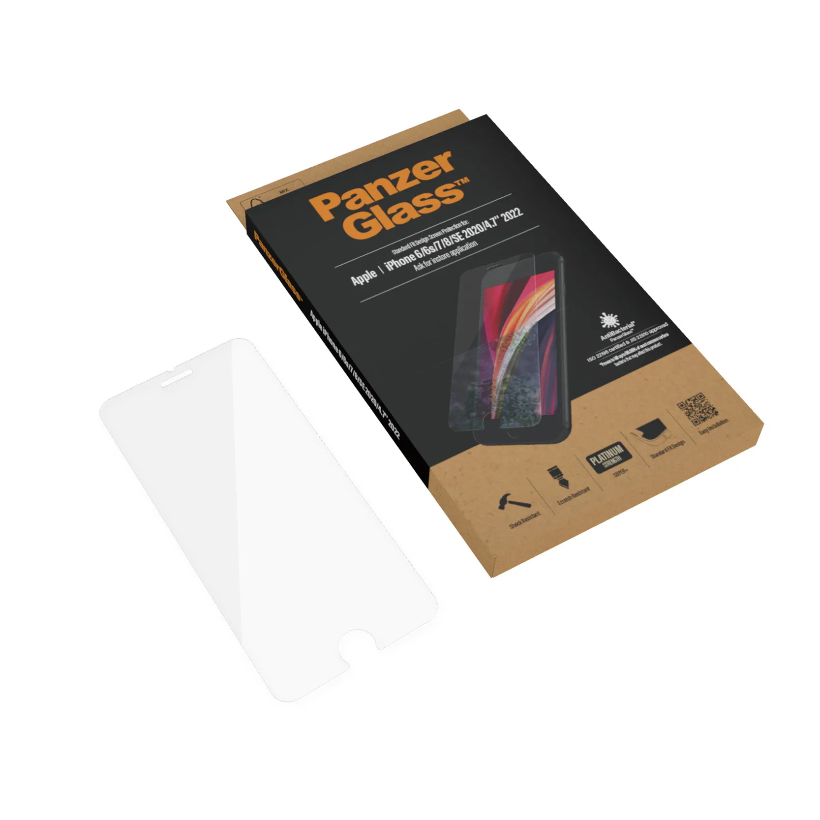 PanzerGlass Classic Fit, iPhone 6/7/8/SE -panssarilasi