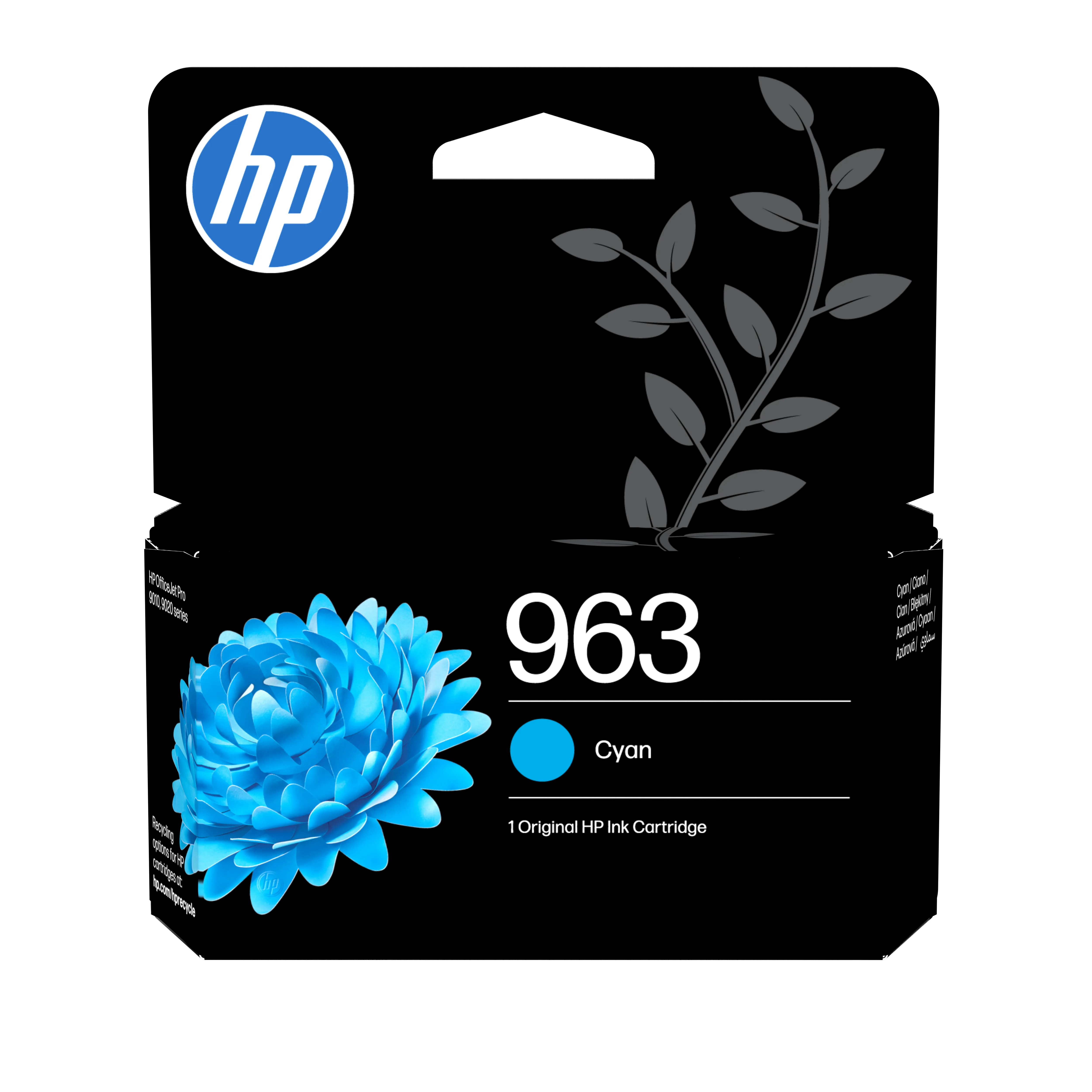 HP 963-mustekasetti, 10.74 ml, syaani