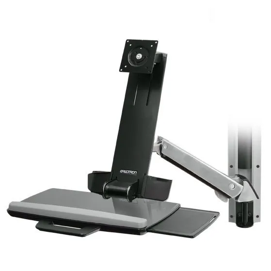 ERGOTRON StyleView Sit-Stand Combo System with medium Silver CPU Holder up to 24inch LDC screen