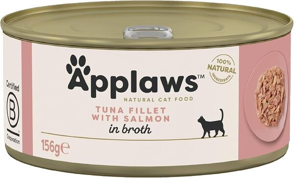 Applaws Tuna Fillet with Salmon in Broth, Kissan m&auml;rk&auml;ruoka, Adult, 156 g