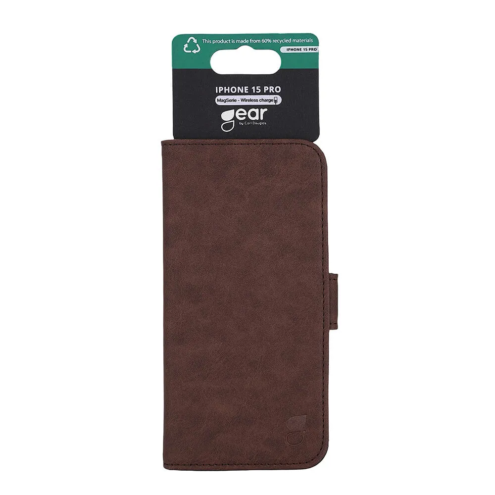 GEAR Wallet MagSeries, iPhone 15 Pro - Wallet Case, Brown