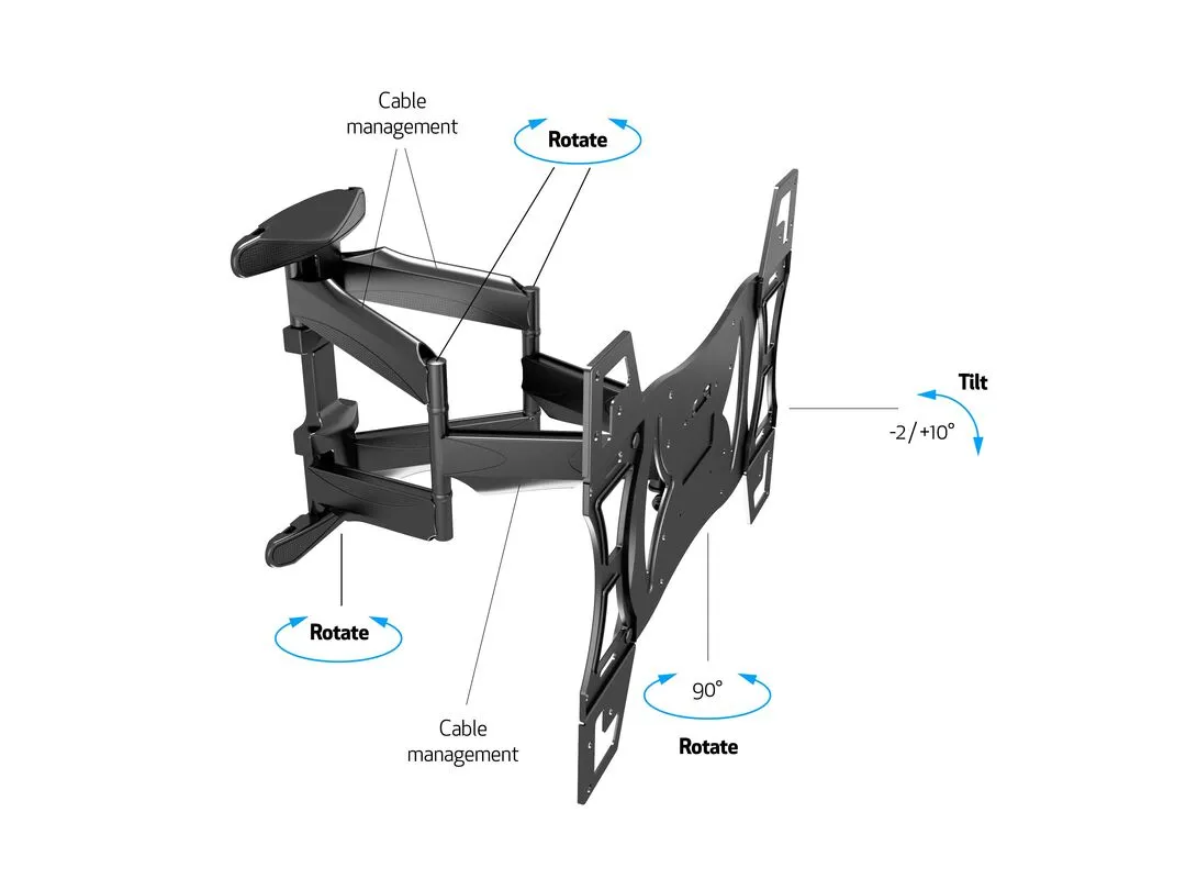 MB FLEXARM FULL MOTION DUAL VESA 600X400, 45KG