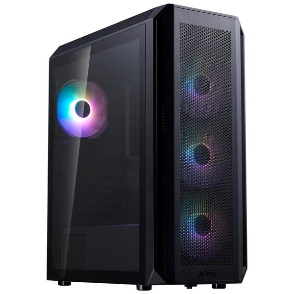 ADATA XPG VALOR AIR PLUS midi-tower chassi med f&ouml;nster, med RGB-belysning, svart