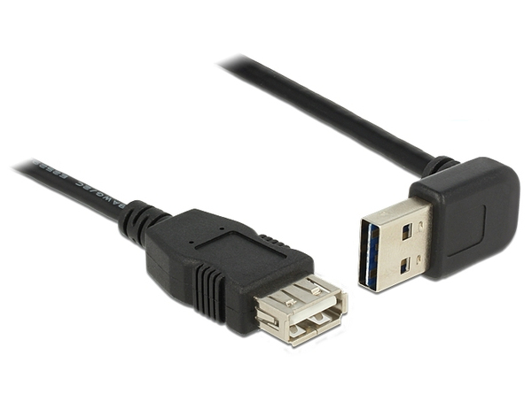 DeLock Cable Easy USB-A - förlängningkabel, Svart, 0.5m