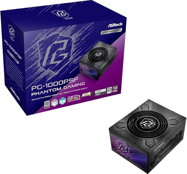 ASRock Phantom Gaming PG-1000PSF 1000W - PSU, 80 Plus Platinum