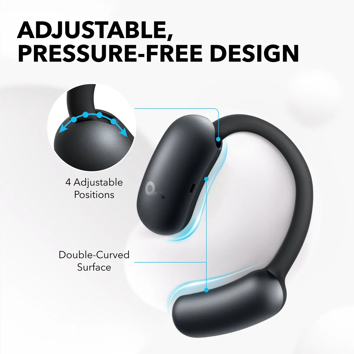 Anker Soundcore AeroFit 2 -langattomat nappikuulokkeet, Musta