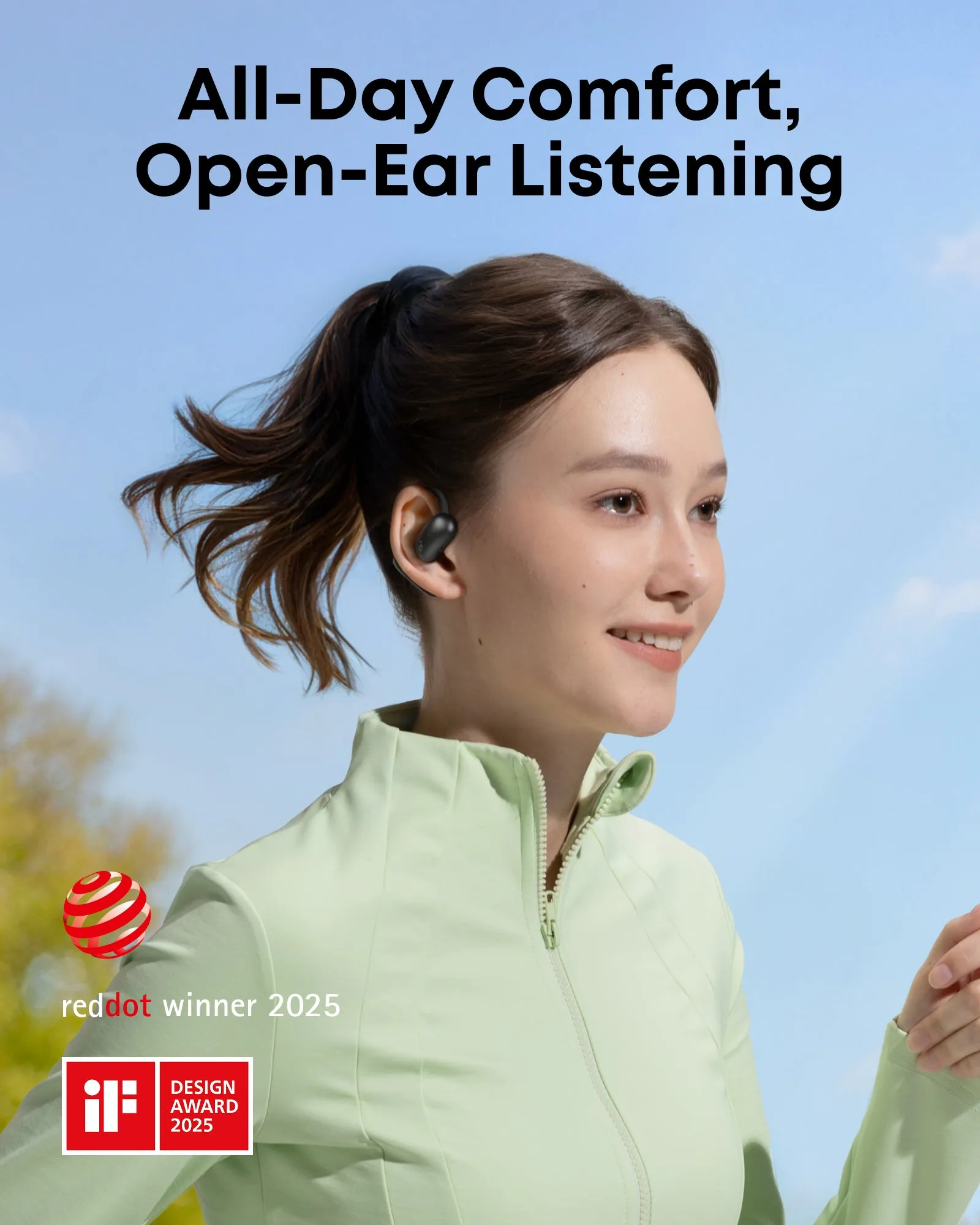 Anker Soundcore AeroFit 2 -langattomat nappikuulokkeet, Musta