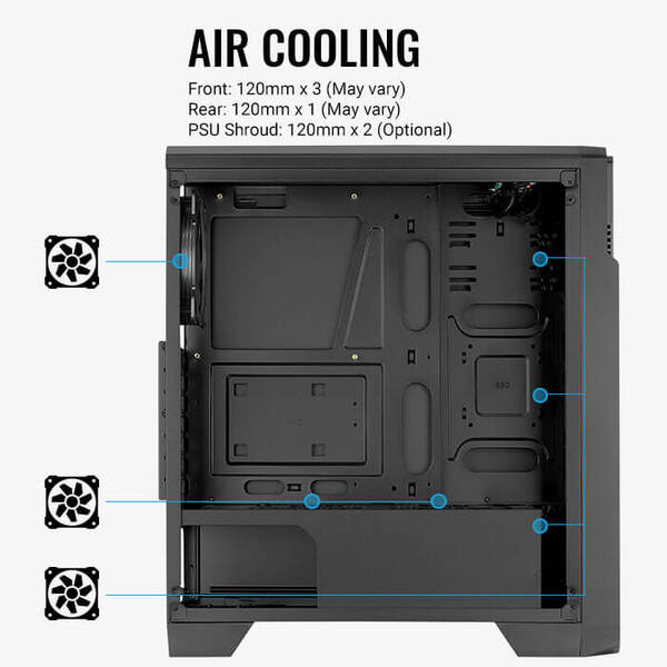 AeroCool Ore Midi Tower Black