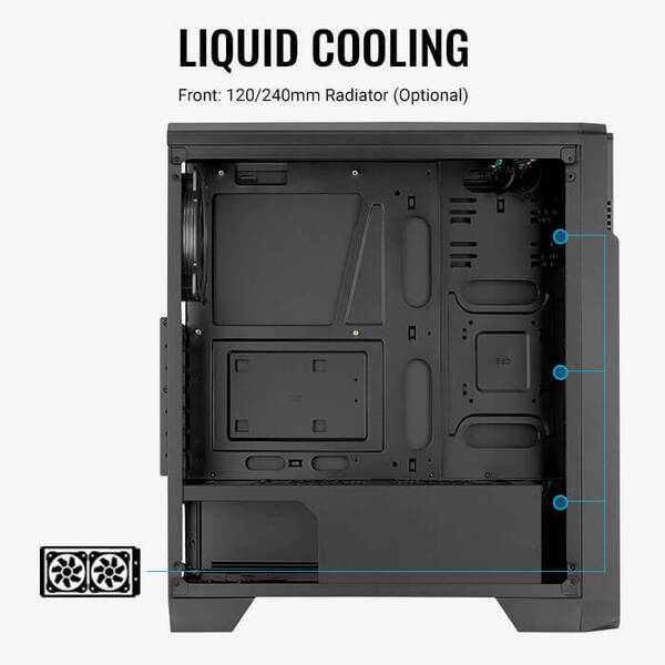 AeroCool Ore Midi Tower Black