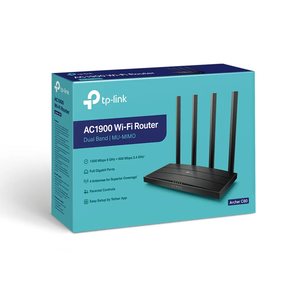 TP-Link Archer C80, AC1900, Dual-Band - Wi-Fi router