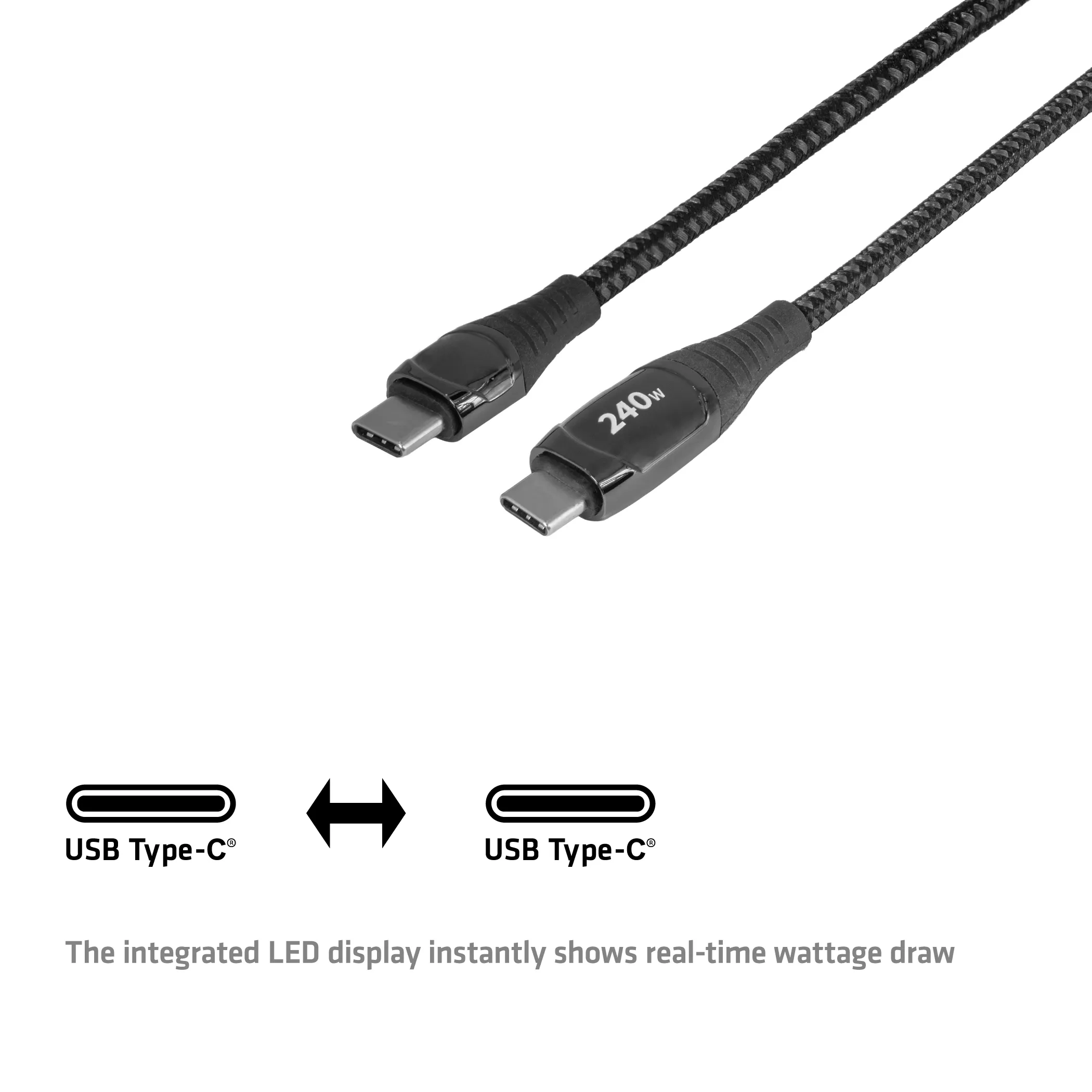 Club 3D CAC-2508 USB-C -kaapeli, 240 W, 2 m, musta