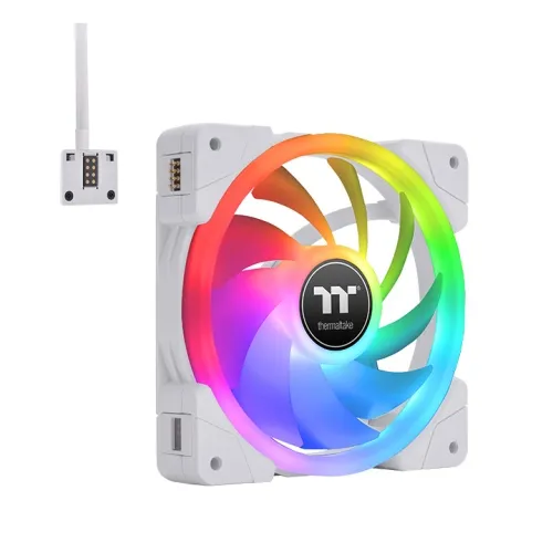 140mm Thermaltake SWAFAN EX14 RGB PC Cooling Fan White TT Premium Edition 3 Pack