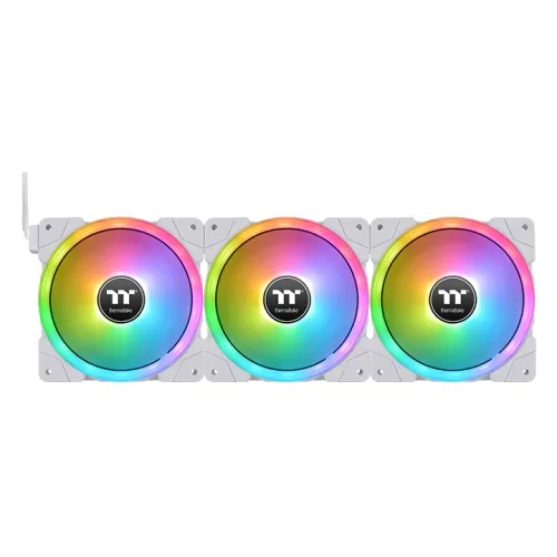 140mm Thermaltake SWAFAN EX14 RGB PC Cooling Fan White TT Premium Edition 3 Pack
