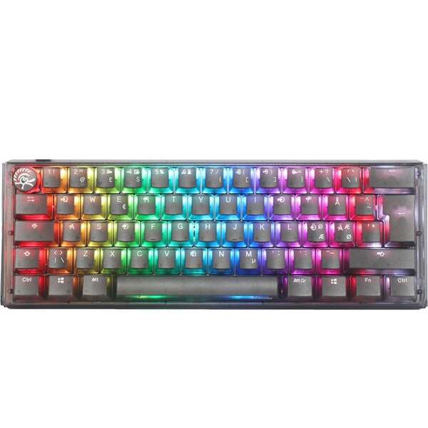 Ducky One 3 Aura 60% Mechanical Ergonomic Gaming Keyboard, Cherry MX Brown, Black