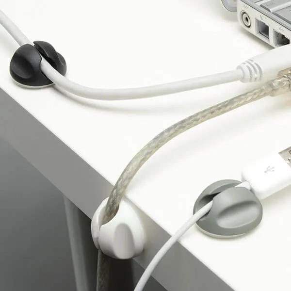 D-LINE Kabelclips Set 2x Black 2x Grey 2x Wite