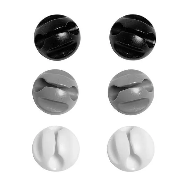 D-LINE Kabelclips Set 2x Black 2x Grey 2x Wite