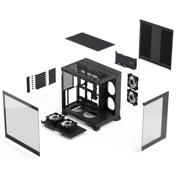 Fractal Design Pop 2 Vision Midi-Tower Case with RGB lighting and window, Black RGB