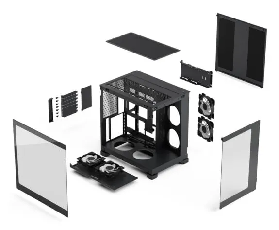 Fractal Design Pop 2 Vision Midi-Tower Case with RGB lighting and window, Black
