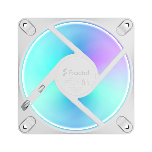 Fractal Design Dynamic 3 12 Reverse PWM RGB chassifl&auml;kt, 120 mm, vit