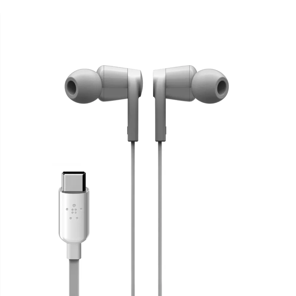 Belkin Rockstar USB-C - earbuds, white