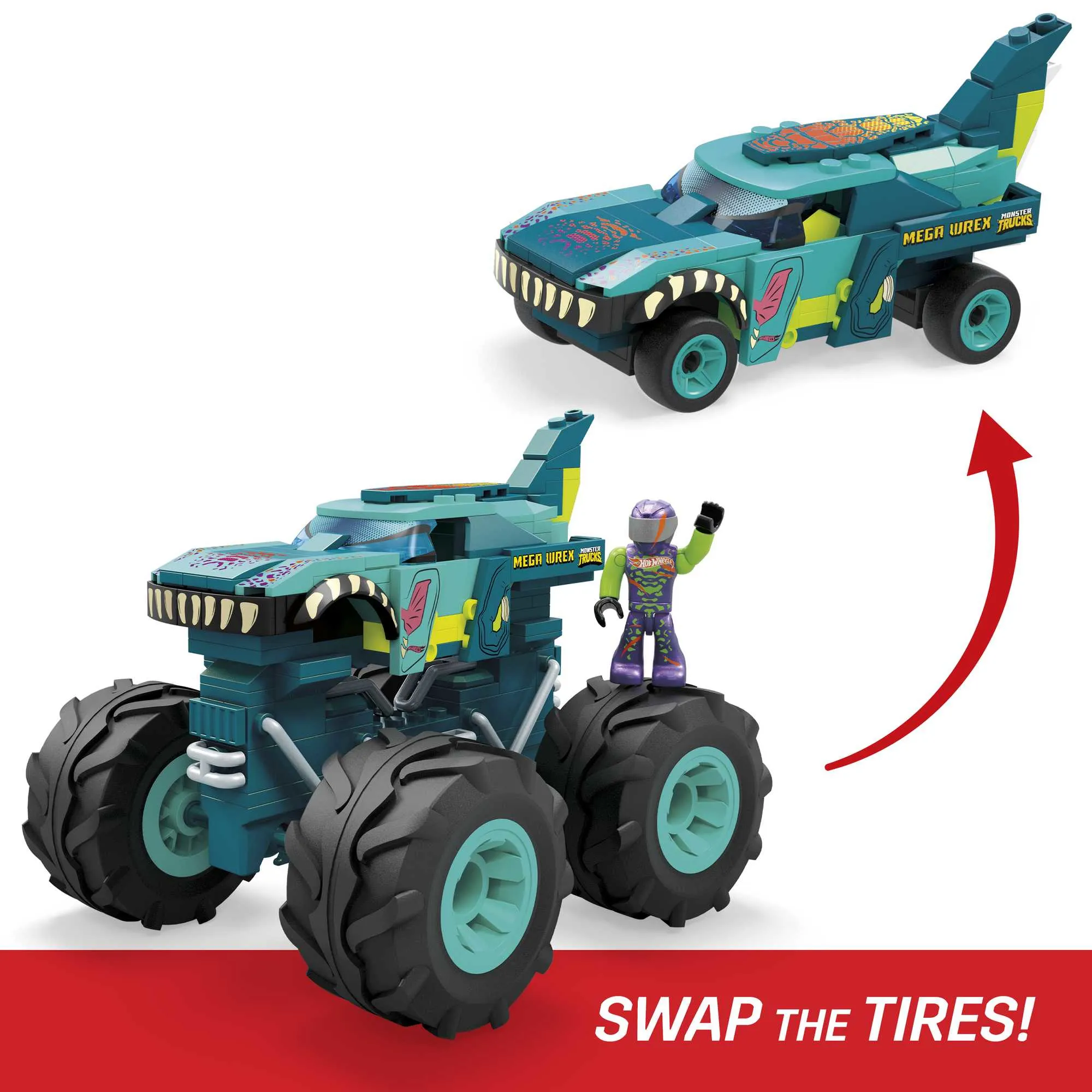 Mega Construx Hot Wheels Mega Wrex Monster Truck Construction Toy